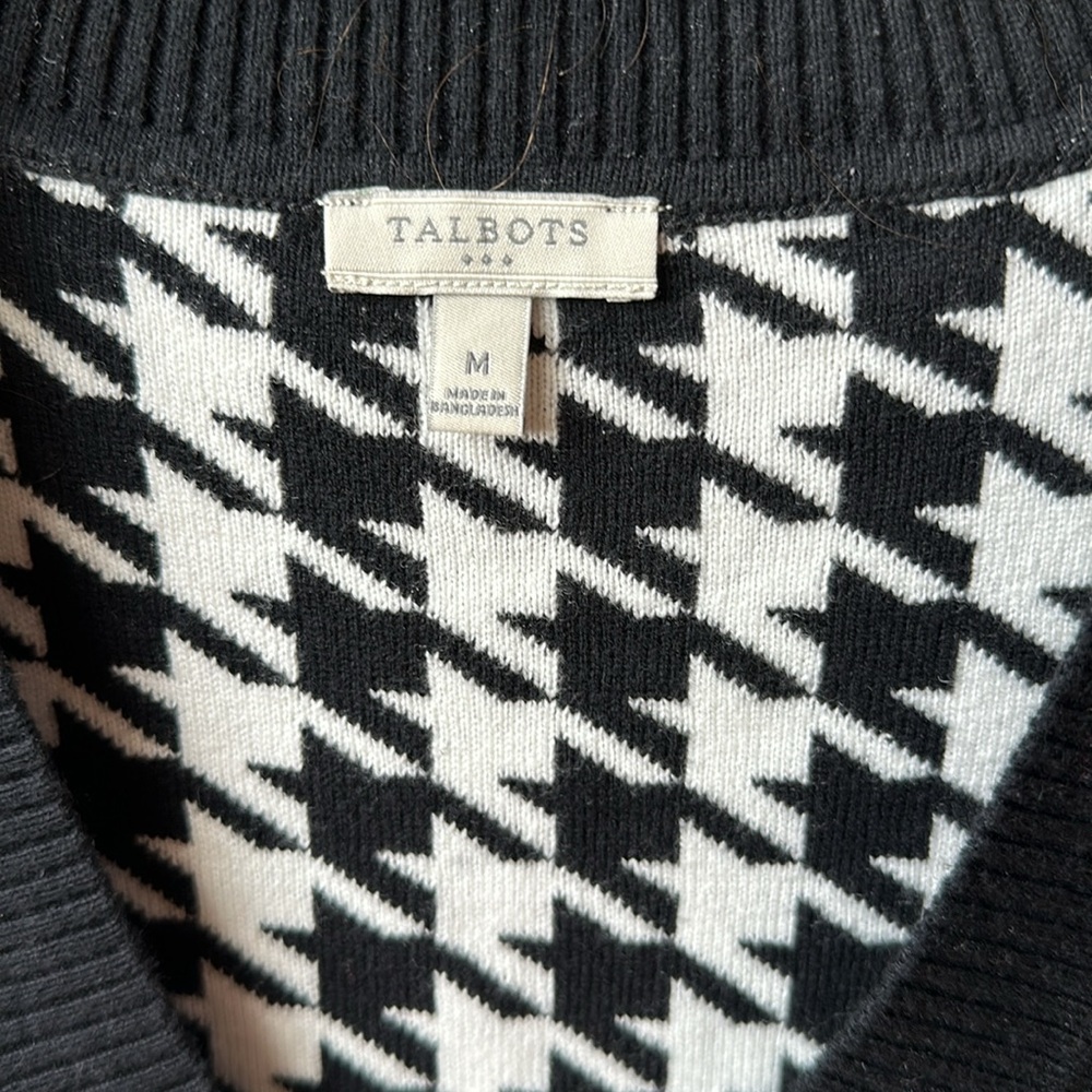 Talbots Houndstooth Sweater Vest - Size M - Picture 3 of 4